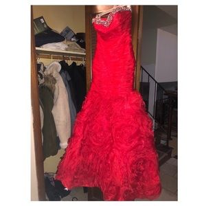 Red Mermaid Prom Dress